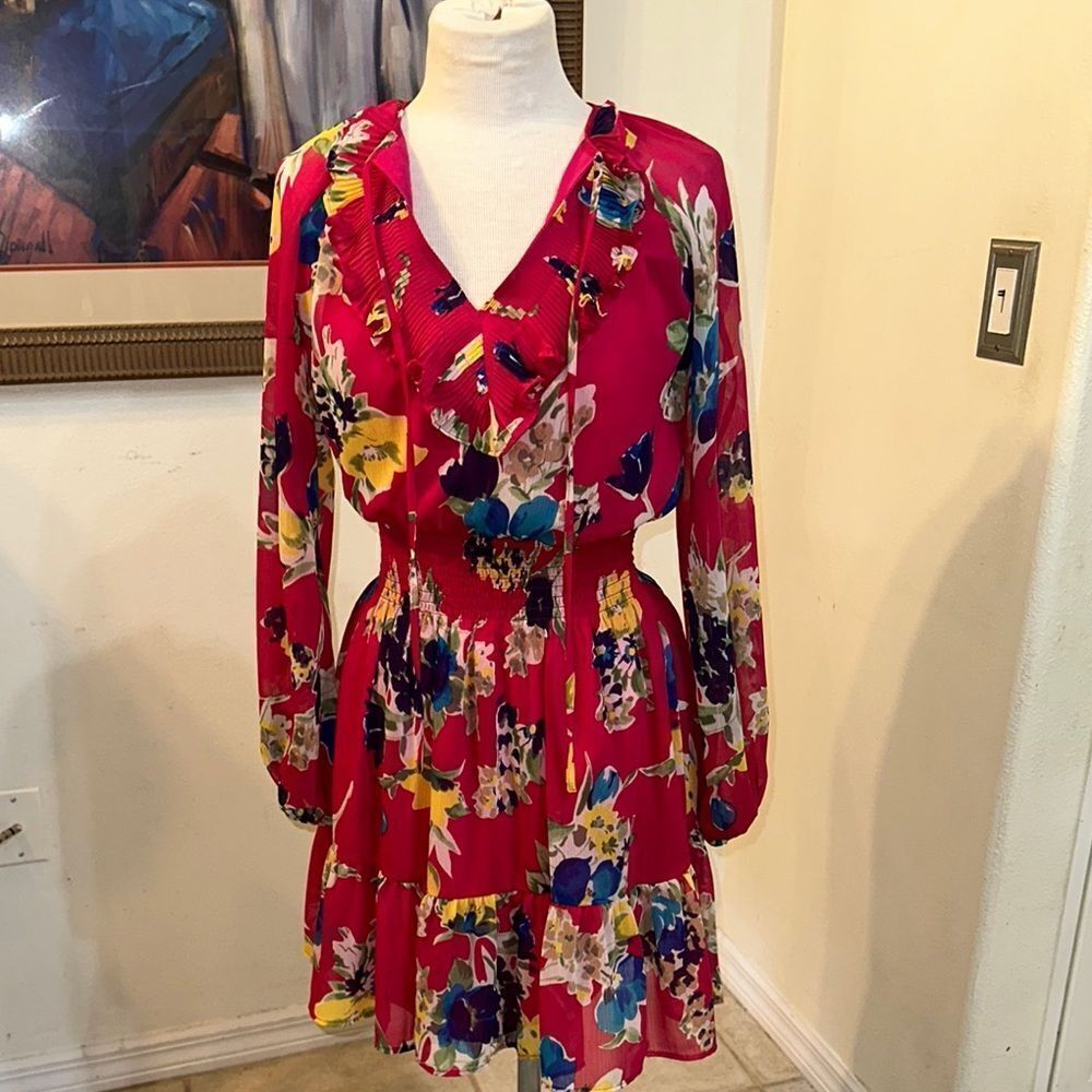 Ralph Lauren Black Label Floral Long Sleeve Dress Size 2P